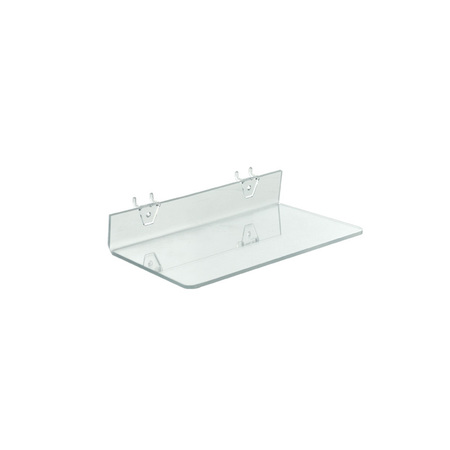 AZAR DISPLAYS 13.5"W x 6"D Clear Acrylic Shelf for Pegboard or Slatwall, PK4 556099
